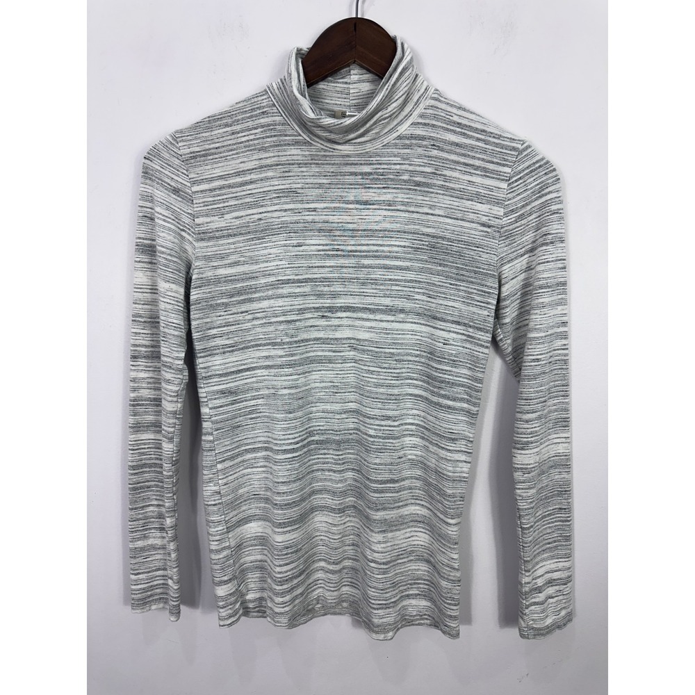 Dolan Turtleneck Top Womens XS Grey Space Dye Long Sleeve Knit Pullover Shirt